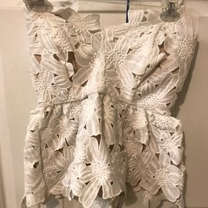 Stone Cold Fox Guipure Lace Tube Top